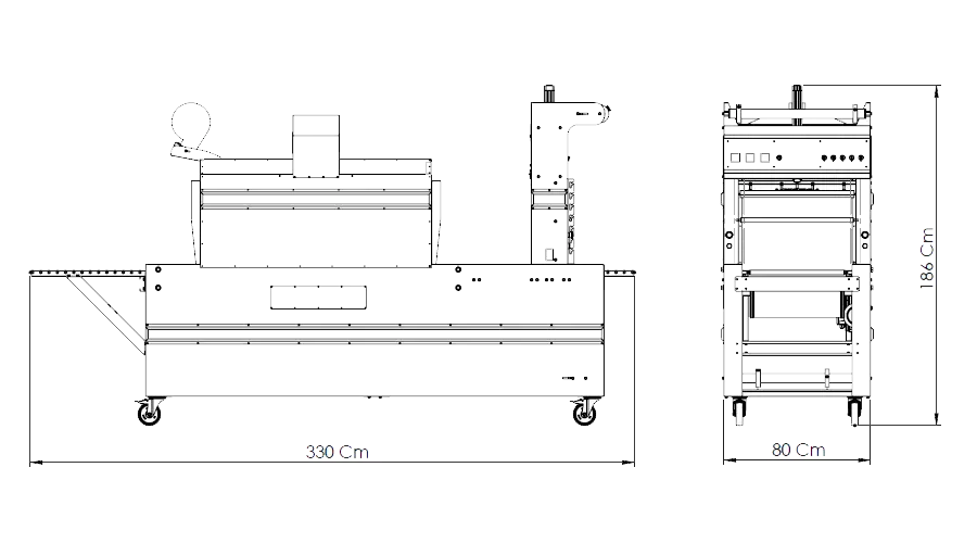 yarı otomatik eko shrink makinesi teknik çizim