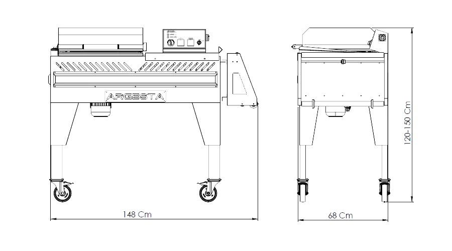 manuel l kesim shrink makinesi teknik çizim